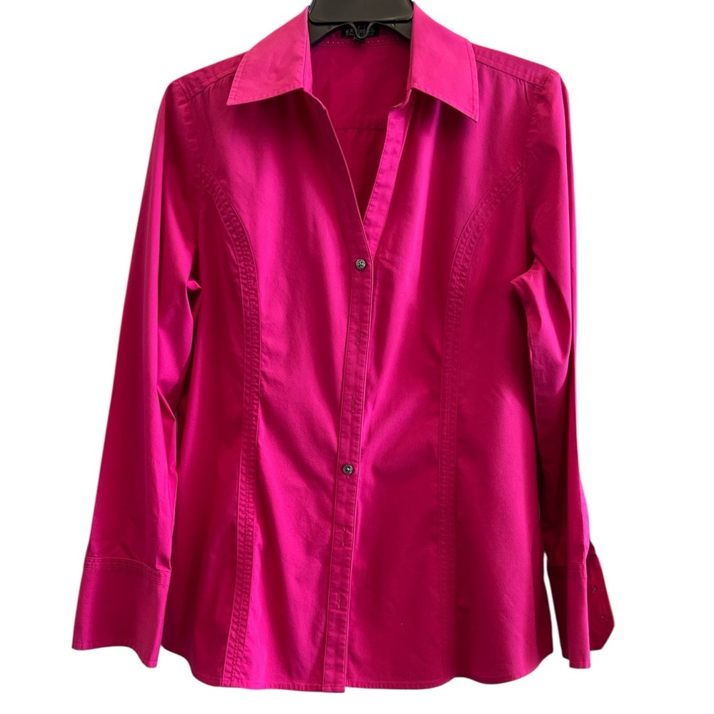 Express Essential Stretch Fuchsia Button-Down Shirt Size Large